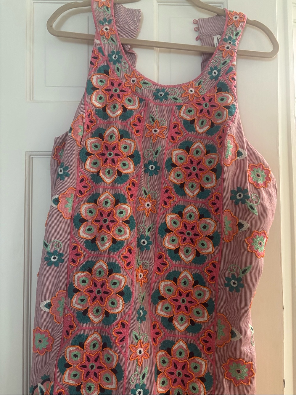 Anthropologie Red and White Pinstripe Sleeveless Top - Picture 4 of 4